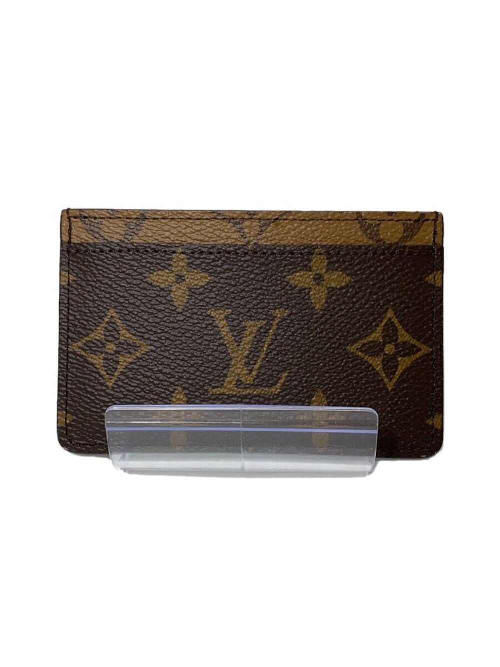 LOUIS VUITTON Porte Wallet Cartes Monogram Reverse Brown Leather Brown All over